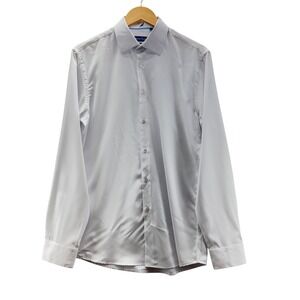 Mens Slim Fit White Long Sleeve Dress Shirt Nautica Size M 15–15.5‎ 34/35